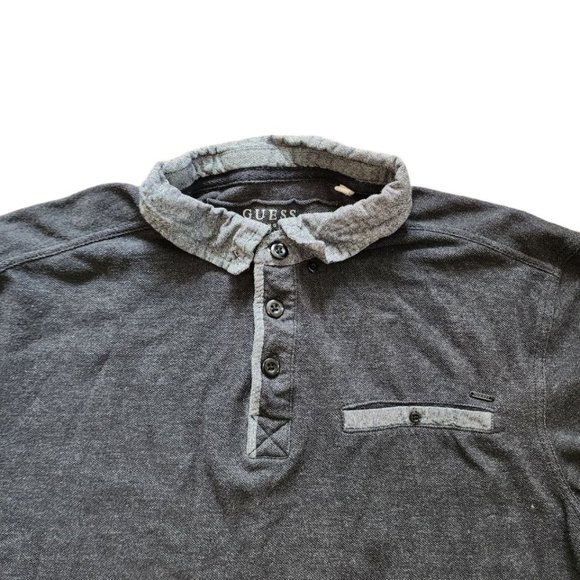 Guess Polo Shirt Men's Black Size M Short Sleeve Summer Outdoor - Picture 3 of 8
